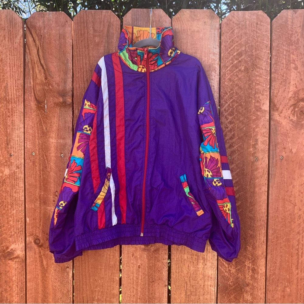 Vintage Purple Windbreaker Jacket